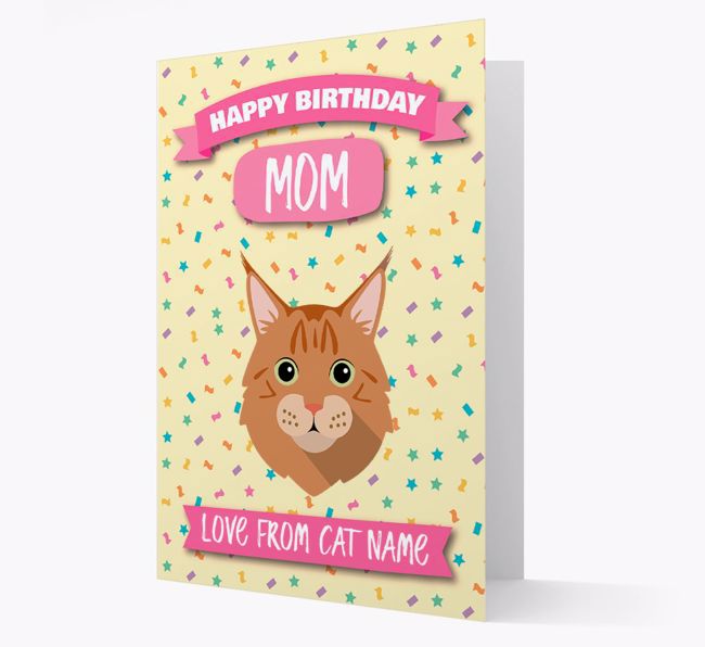 'Happy Birthday Mom' - Personalized {breedCommonName} Birthday Card